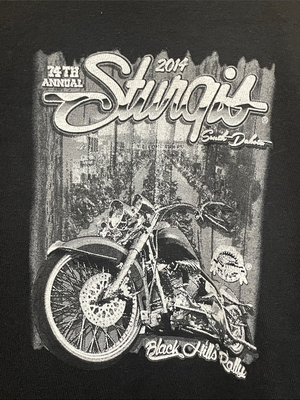 Sturgis Motorcycle Rally Men's Black Long Sleeve Tee. Good Condition. Size L. - Picture 2 of 4